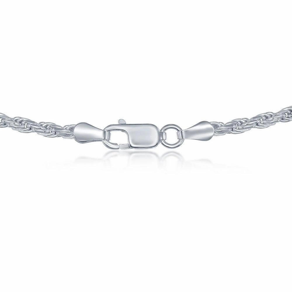 Sterling Silver 2.7mm Rope Chain, 16"