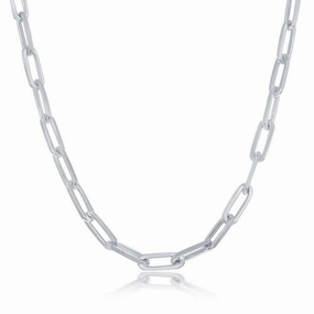 Sterling Silver 3.2mm Paper Clip Chain, 16"