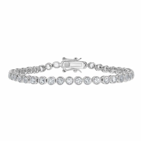 Sterling Silver 4mm Round Tennis Bracelet, 7.25"