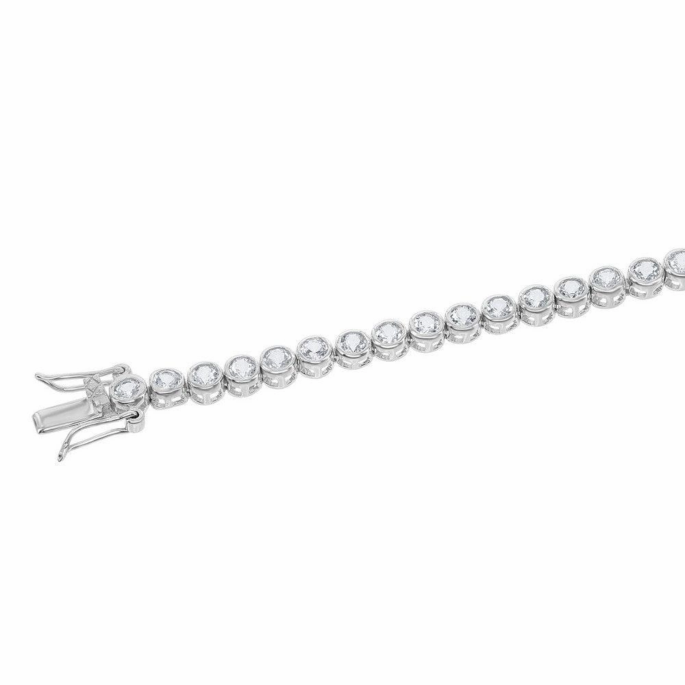 Sterling Silver 4mm Round Tennis Bracelet, 7.25"
