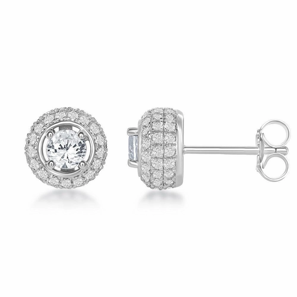 Sterling Silver 4mm White Topaz Stud Earrings