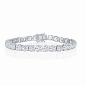 Sterling Silver 6mm Prong-Set Round CZ Tennis Bracelet, 7.5"