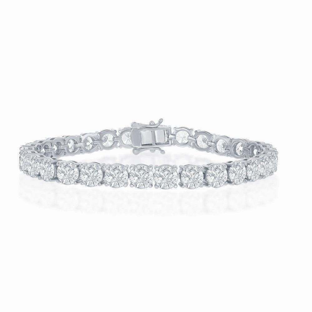 Sterling Silver 6mm Prong-Set Round CZ Tennis Bracelet, 7.5"
