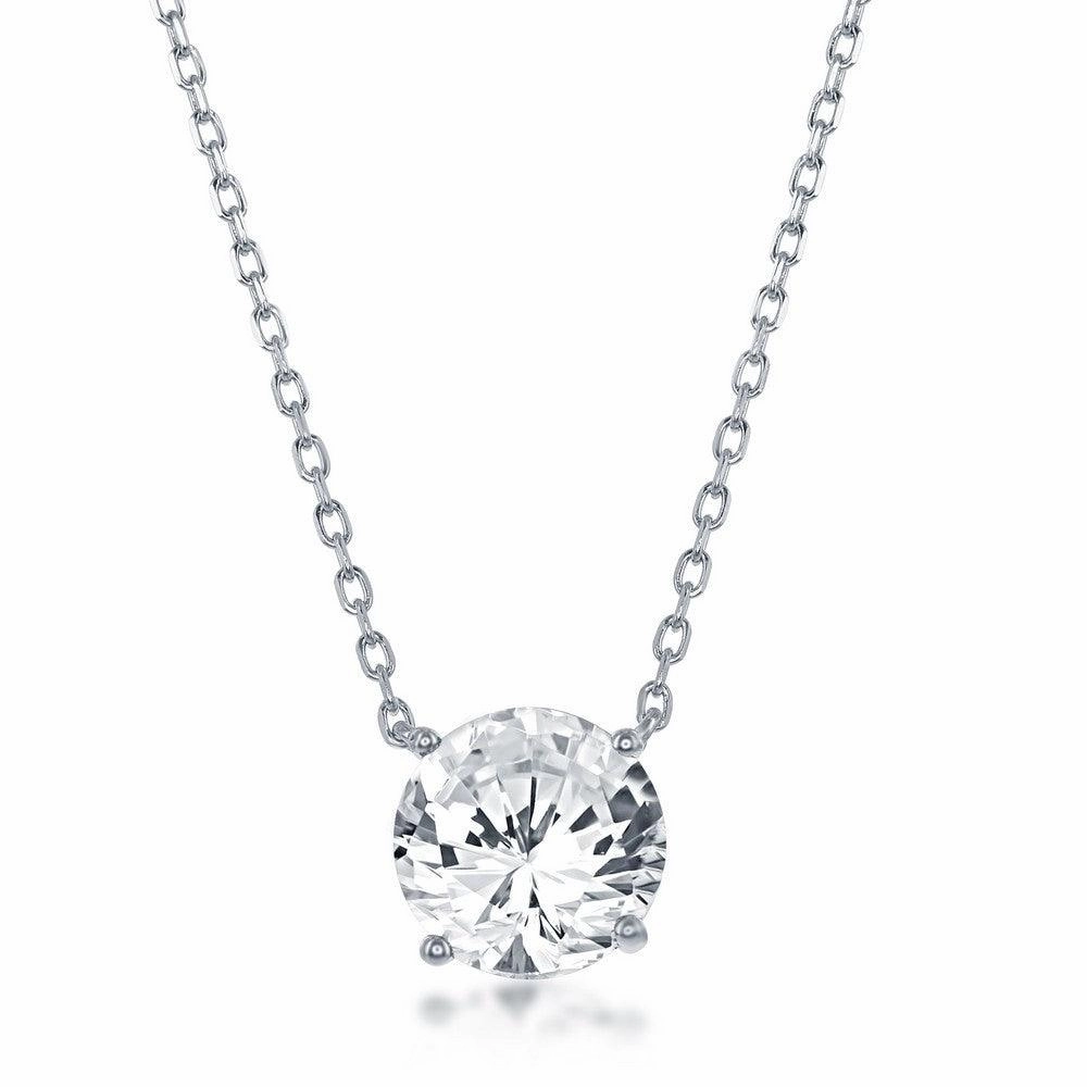 Sterling Silver 8mm Crystal "April" Swarovski Element Necklace