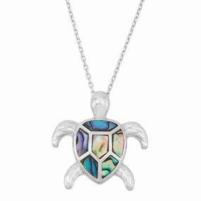Sterling Silver Abalone Turtle Pendant