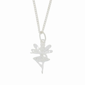 Sterling Silver Ballerina Fairy Pendant and Chain