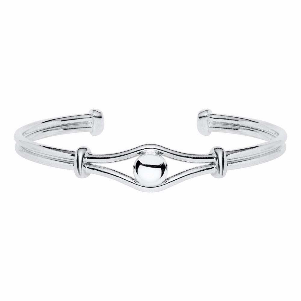 Sterling Silver Bead Cuff 7"