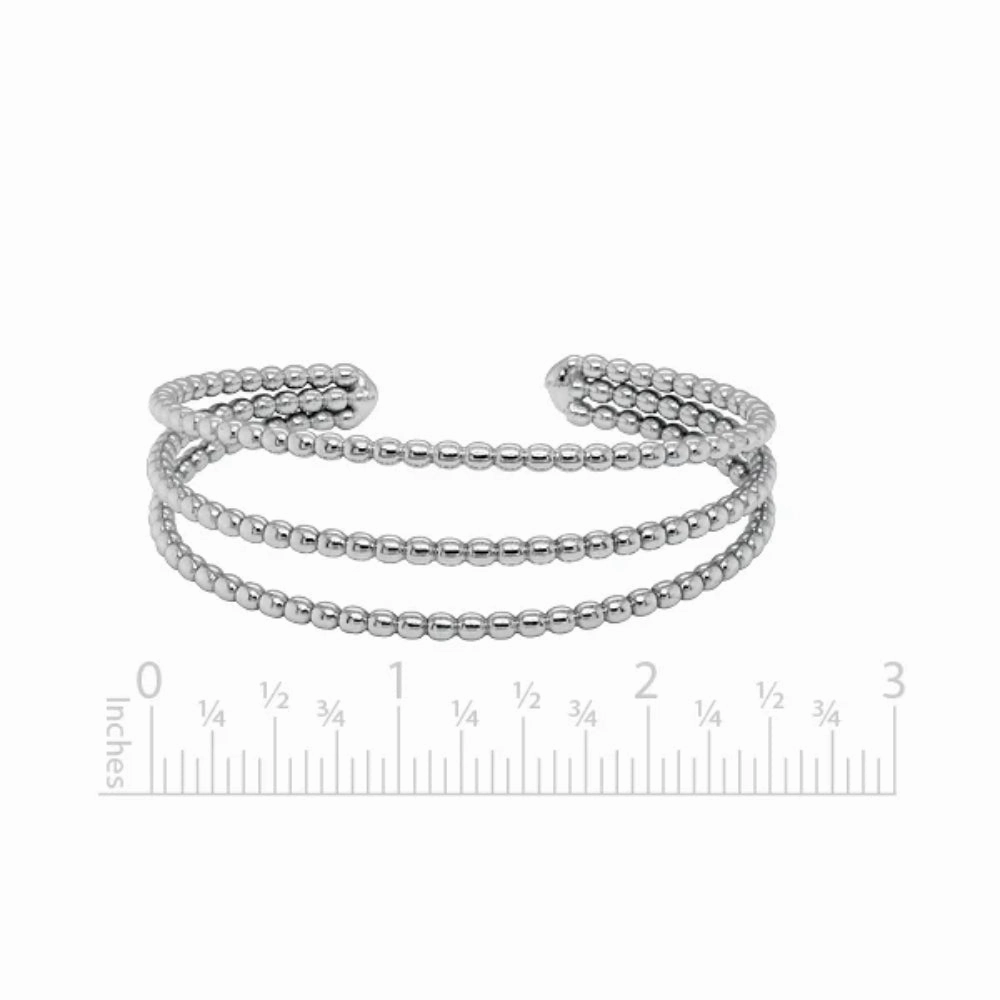 Sterling Silver Beaded Cuff Bracelet
