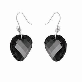 Sterling Silver Black Swarovski Crystal Earrings