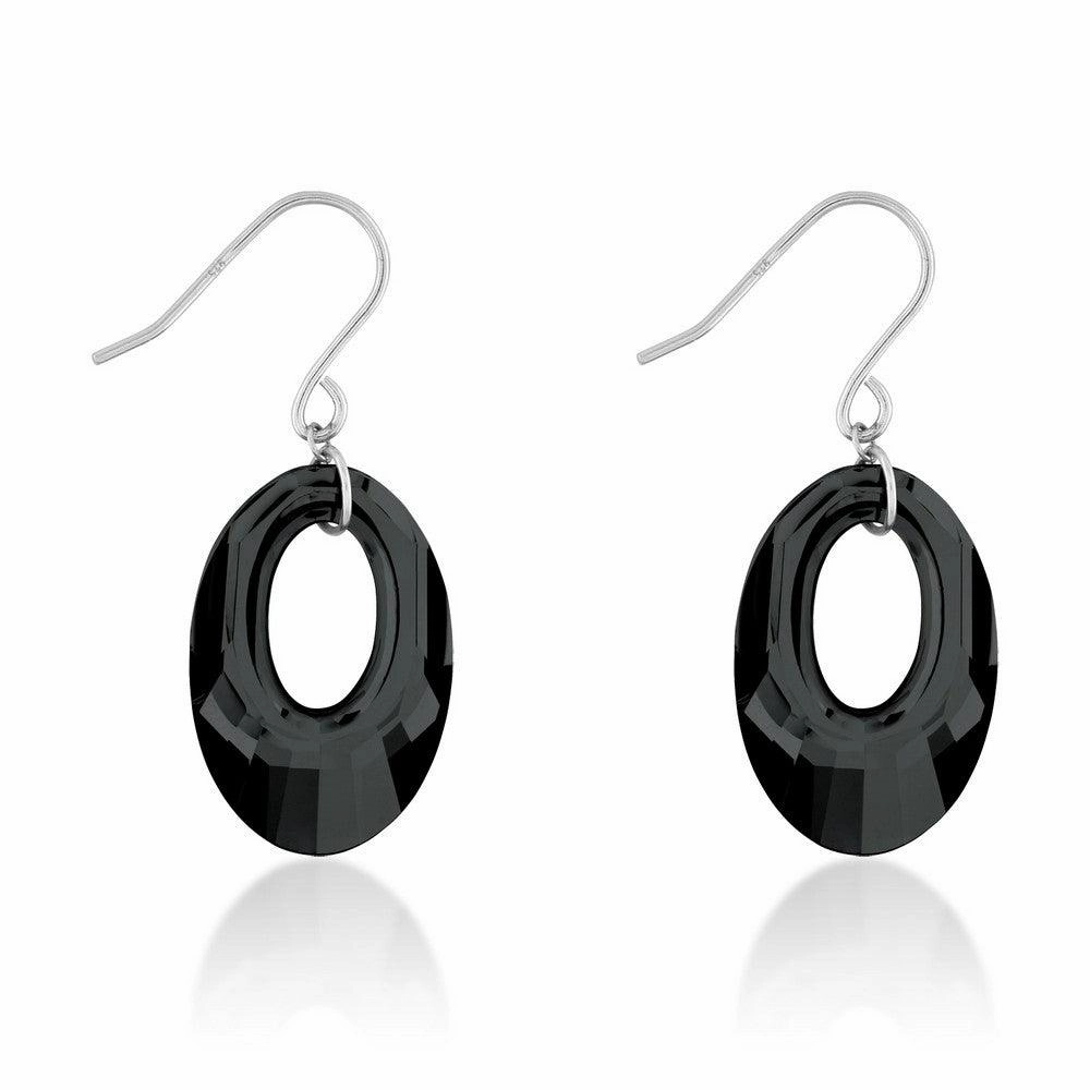 Sterling Silver Black Swarovski Crystal Earrings