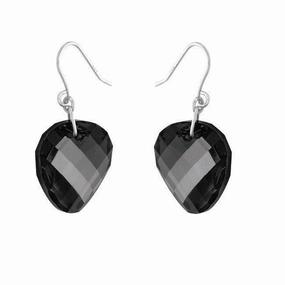 Sterling Silver Black Swarovski Crystal Earrings