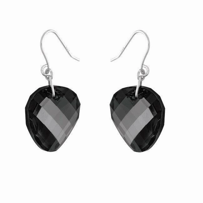 Sterling Silver Black Swarovski Crystal Earrings