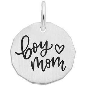 Sterling Silver Boy Mom Charm
