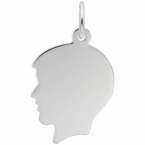 Sterling Silver Boys Head Charm