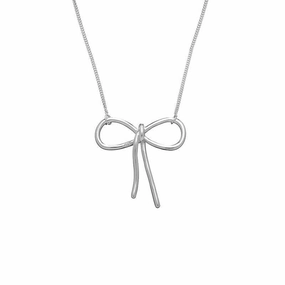 Sterling Silver  Center Bow Necklace
