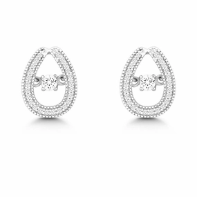 Sterling Silver Center Dancing Tear Shaped Earrings