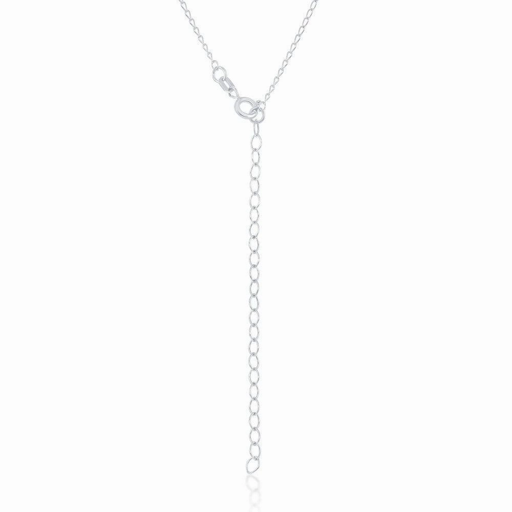 Sterling Silver Center Small Sideways Cross Choker Necklace