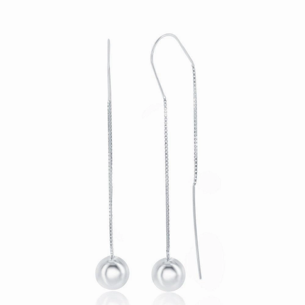 Sterling Silver Chain with Hanging Bead Earrings