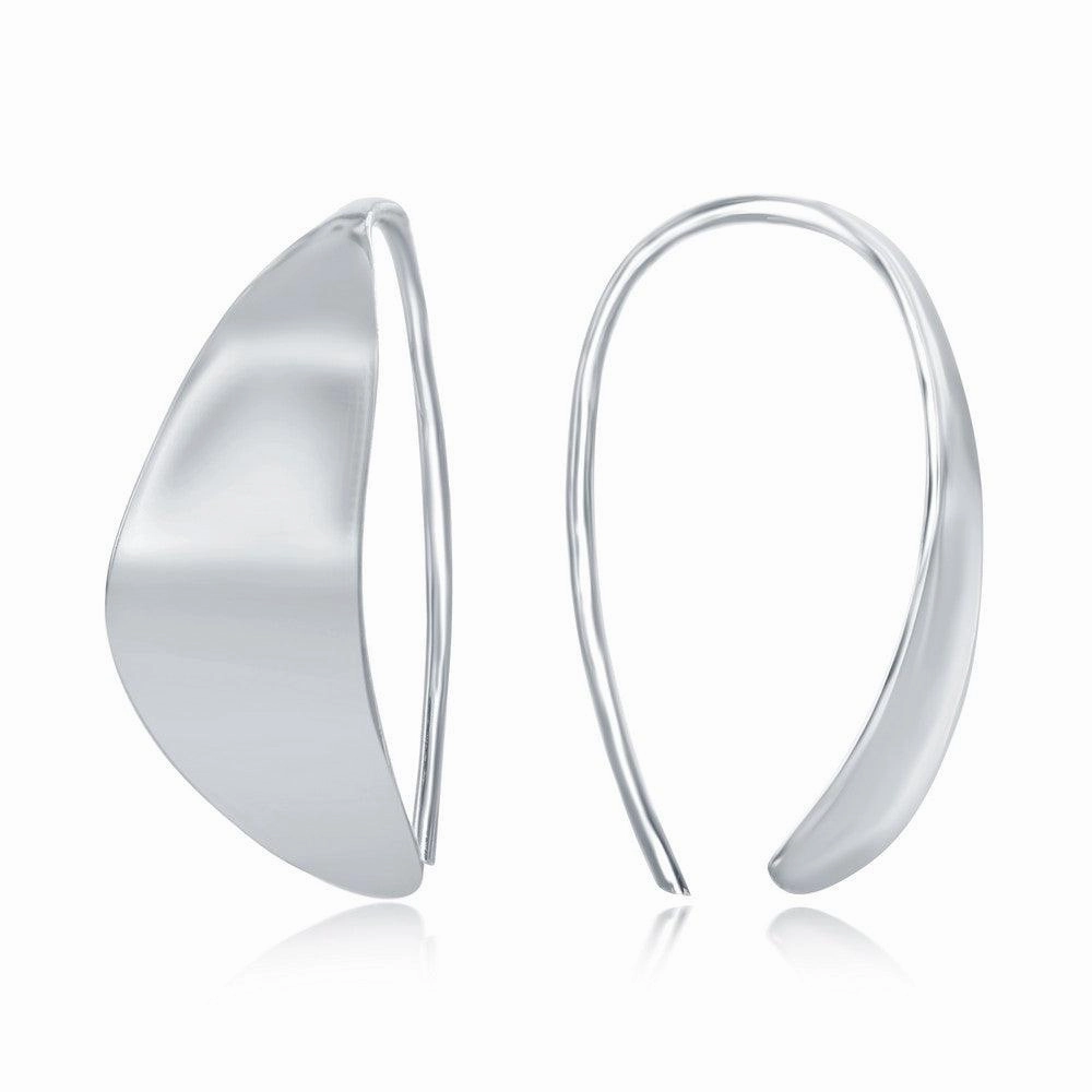 Sterling Silver Crescent Moon Threader Earrings