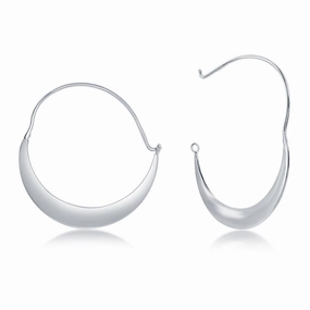 Sterling Silver Crescent Moon Wire Earrings