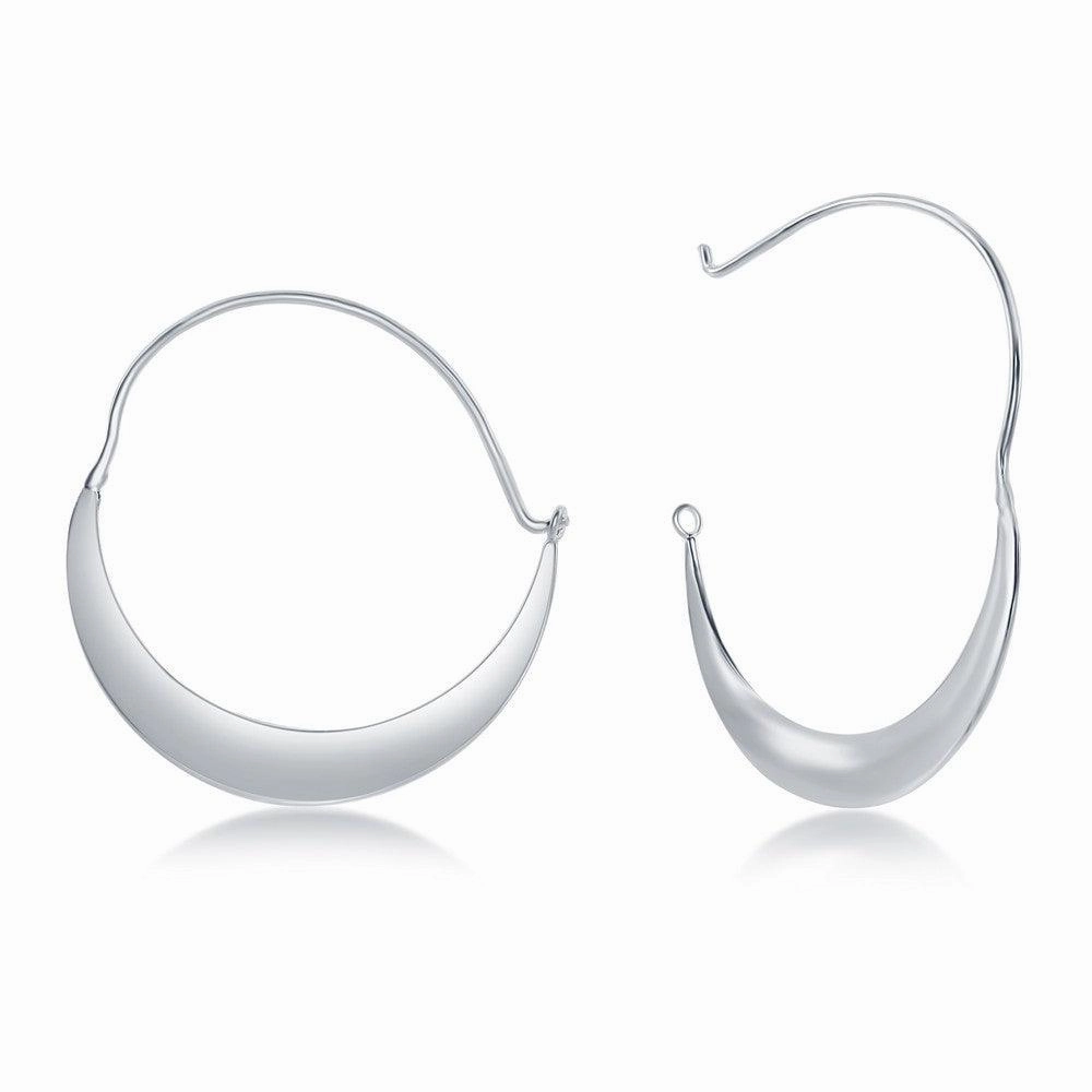 Sterling Silver Crescent Moon Wire Earrings