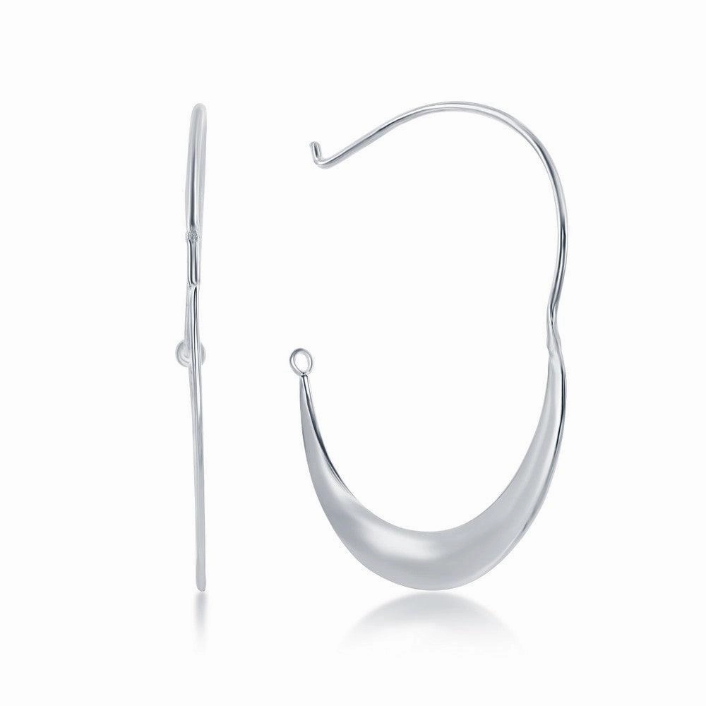 Sterling Silver Crescent Moon Wire Earrings