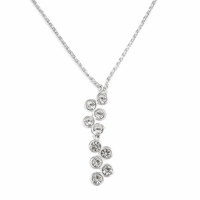 Sterling Silver Crystal Cascade Necklace
