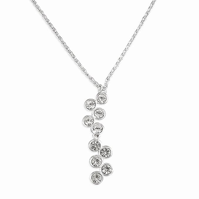 Sterling Silver Crystal Cascade Necklace