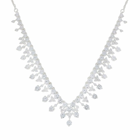Sterling Silver Cubic Zirconia Cascade Necklet