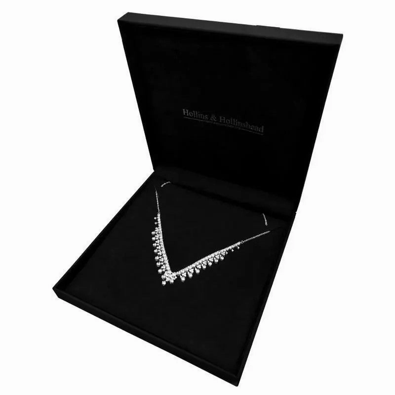Sterling Silver Cubic Zirconia Cascade Necklet