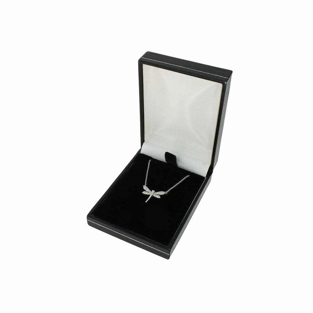 Sterling Silver Cubic Zirconia Ladies Dragonfly Necklace