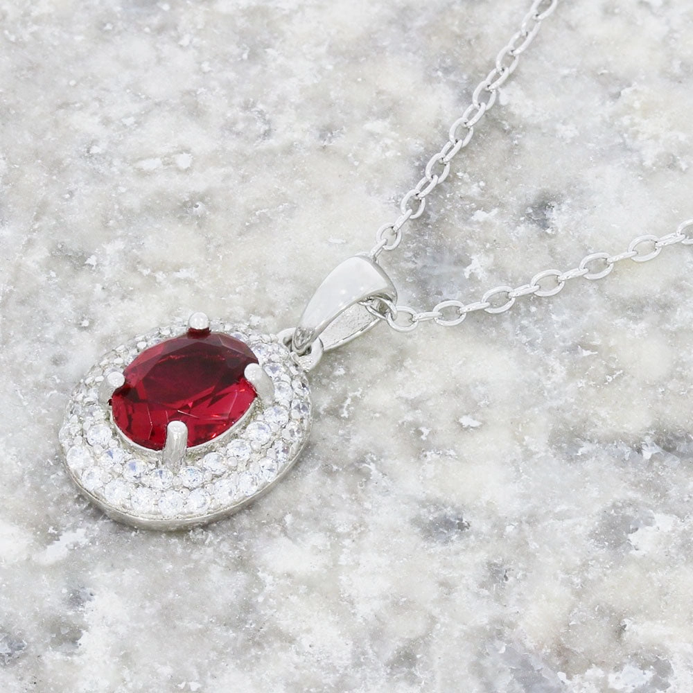 Sterling Silver Cubic Zirconia Pendant and Chain GVL018
