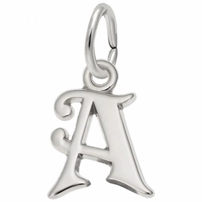 Sterling Silver Curly Initial Charm