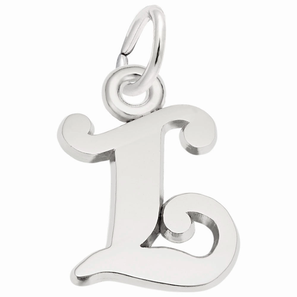 Sterling Silver Curly Initial Charm