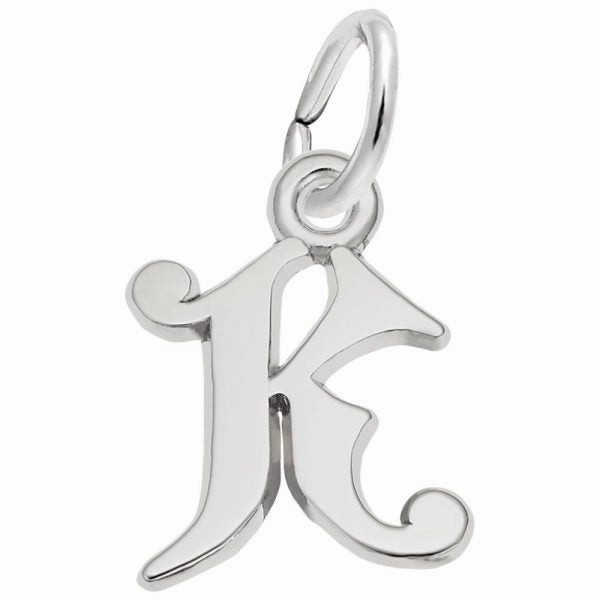 Sterling Silver Curly Initial Charm