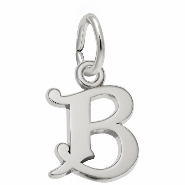 Sterling Silver Curly Initial Charm
