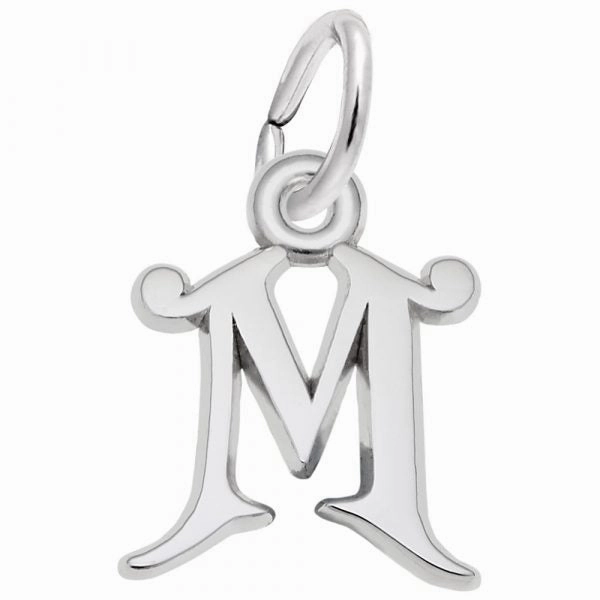 Sterling Silver Curly Initial Charm