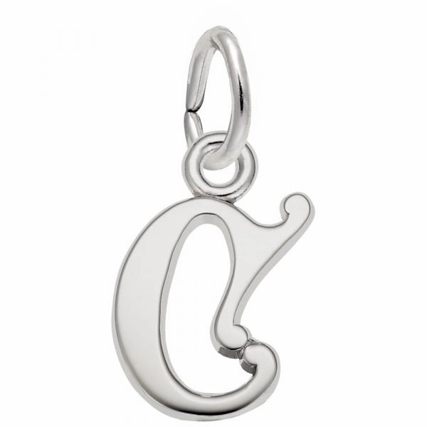 Sterling Silver Curly Initial Charm