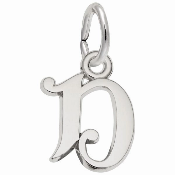 Sterling Silver Curly Initial Charm