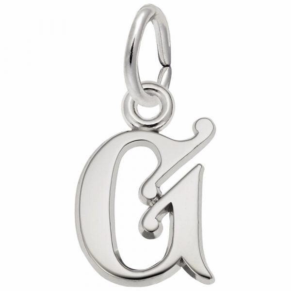 Sterling Silver Curly Initial Charm