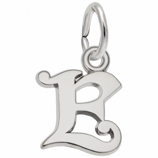 Sterling Silver Curly Initial Charm