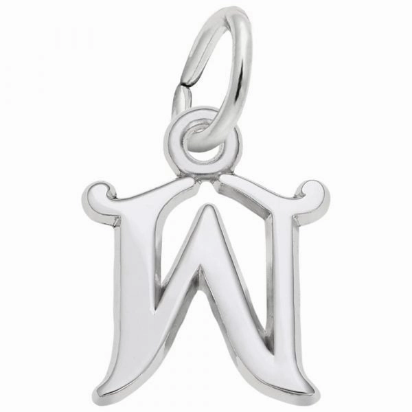 Sterling Silver Curly Initial Charm