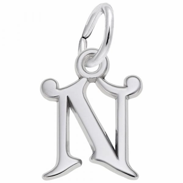 Sterling Silver Curly Initial Charm