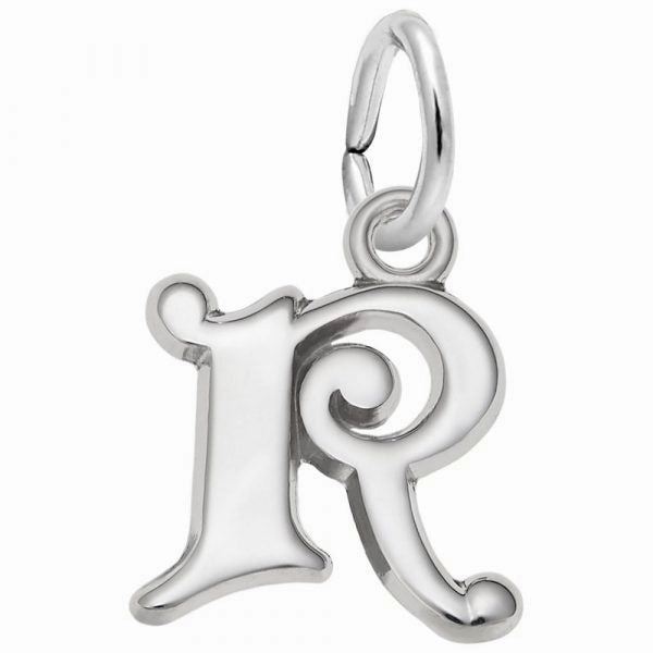 Sterling Silver Curly Initial Charm