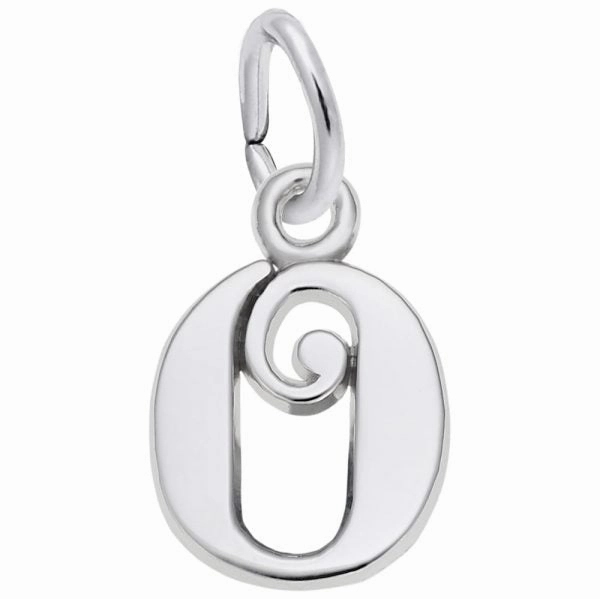 Sterling Silver Curly Initial Charm