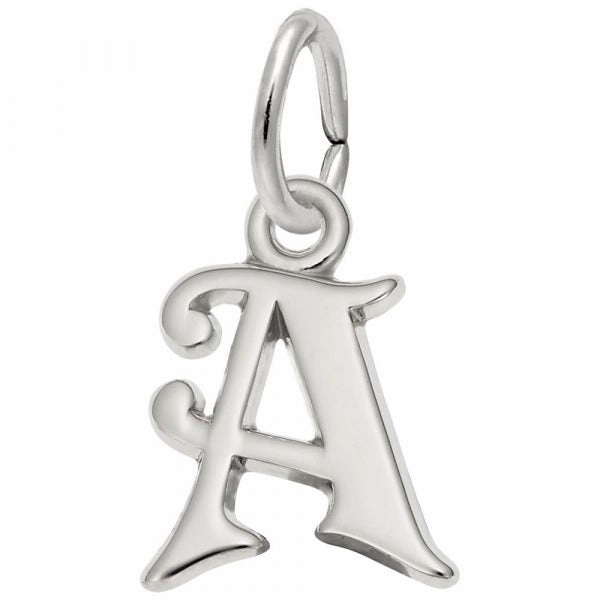 Sterling Silver Curly Initial Charm