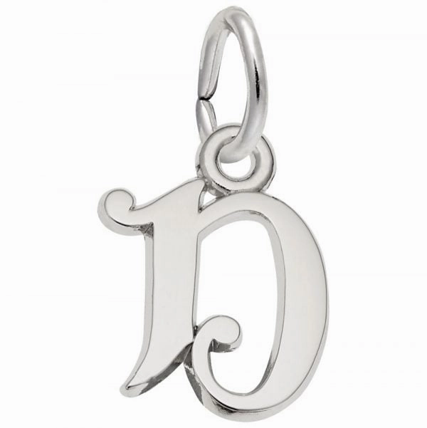 Sterling Silver Curly Initial Charm