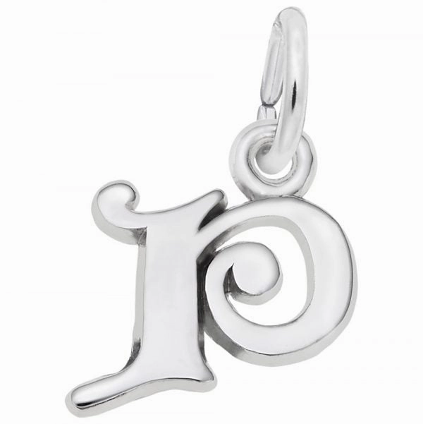 Sterling Silver Curly Initial Charm
