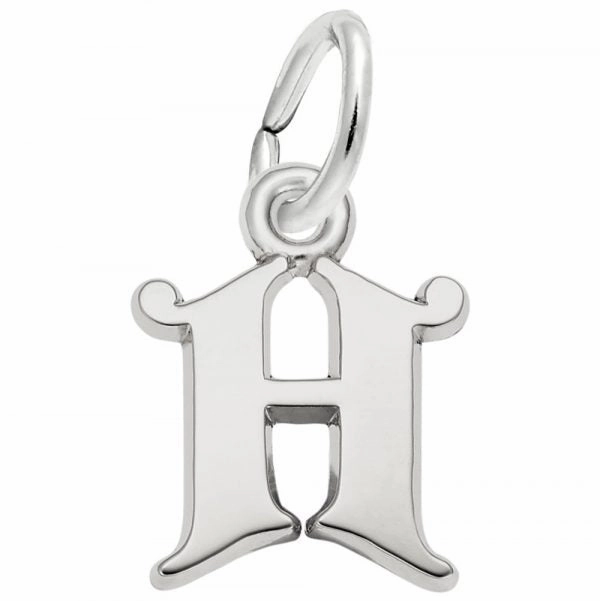 Sterling Silver Curly Initial Charm