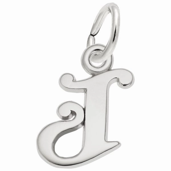 Sterling Silver Curly Initial Charm